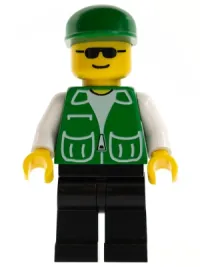 LEGO Jacket Green with 2 Large Pockets - Black Legs, Green Cap minifigure