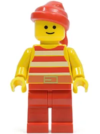 LEGO Pirate Red / White Stripes Shirt, Red Legs, Red Bandana minifigure