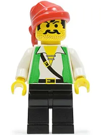 LEGO Pirate Green Vest, Black Legs, Red Bandana minifigure
