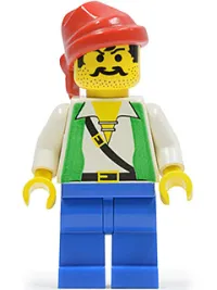 LEGO Pirate Green Vest, Blue Legs, Red Bandana minifigure
