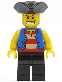 LEGO Pirate Blue Vest, Black Legs, Tricorne Hat minifigure