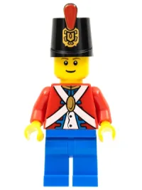 LEGO Imperial Soldier II - Shako Hat Printed, Blue Legs, Male, Reddish Brown Eyebrows minifigure