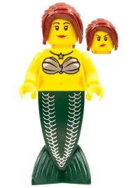 LEGO Mermaid - Dark Red Hair Ponytail Long with Side Bangs minifigure