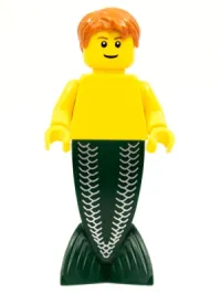 LEGO Merman - Dark Orange Hair, Reddish Brown Eyebrows minifigure