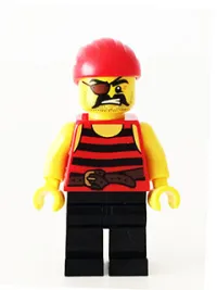 LEGO Pirate 1 - Black and Red Stripes, Black Legs, Eye Patch minifigure