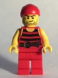 LEGO Pirate 5 - Black and Red Stripes, Red Legs, Scar minifigure