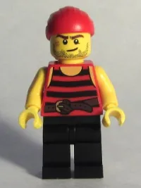 LEGO Pirate 6 - Black and Red Stripes, Black Legs, Scar minifigure
