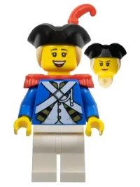 LEGO Imperial Soldier IV - Officer, Female, Black Tricorne, Tan Hair, Red Epaulettes and Plume minifigure