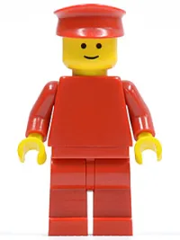 LEGO Plain Red Torso with Red Arms, Red Legs, Red Hat minifigure