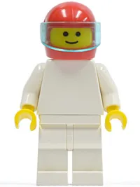 LEGO Plain White Torso with White Arms, White Legs, Red Helmet minifigure