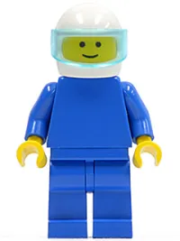 LEGO Plain Blue Torso with Blue Arms, Blue Legs, White Helmet, Trans-Light Blue Visor minifigure