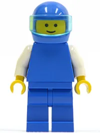 LEGO Plain Blue Torso with White Arms, Blue Legs, Blue Helmet, Trans-Light Blue Visor minifigure