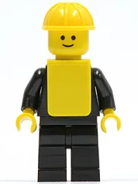 LEGO Plain Black Torso with Black Arms, Black Legs, Yellow Construction Helmet, Yellow Vest minifigure