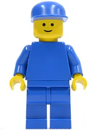 LEGO Plain Blue Torso with Blue Arms, Blue Legs, Blue Cap minifigure