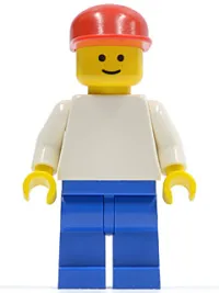LEGO Plain White Torso with White Arms, Blue Legs, Red Cap minifigure