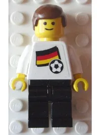 LEGO Soccer Player - German Player 4, German Flag Torso Sticker on Front, Black Number Sticker on Back (specify number in listing) minifigure