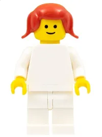 LEGO Plain White Torso, White Hips and Legs, Red Pigtails Hair (Homemaker Child) minifigure