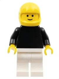 LEGO Plain Black Torso with Black Arms, White Legs, Yellow Helmet minifigure