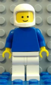 LEGO Plain Blue Torso with Blue Arms, White Legs, White Classic Helmet minifigure