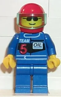 LEGO Racing Team 5, Red Helmet, Trans-Light Blue Visor minifigure
