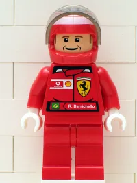 LEGO F1 Ferrari - R. Barrichello with Helmet Printed - with Torso Stickers minifigure