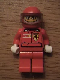 LEGO F1 Ferrari Driver with Helmet and Balaclava - with Torso Stickers minifigure