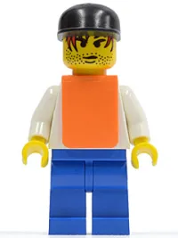 LEGO F1 - Cameraman - Red Hair, Orange Vest without Stickers minifigure