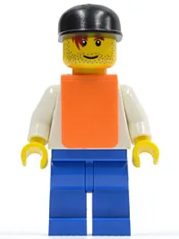 LEGO F1 - Cameraman - Brown Hair, Orange Vest without Stickers minifigure