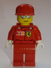 LEGO F1 Ferrari Engineer - with Torso Stickers, White Hands minifigure