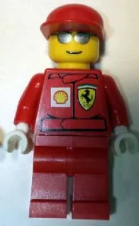 LEGO F1 Ferrari Engineer - with Shell Torso Stickers, White Hands minifigure