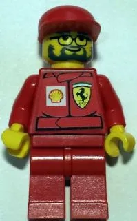 LEGO F1 Ferrari Engineer 2 - with Shell Torso Stickers minifigure