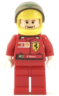 LEGO F1 Ferrari - F. Massa with Helmet Yellow Printed - with Torso Stickers Vodafone Shell minifigure