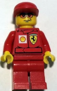 LEGO F1 Ferrari Engineer 3 - with Shell Torso Stickers minifigure