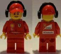 LEGO F1 Ferrari Marshall with Torso Stickers with Shell, UPS, Ferrari, Santander and Kaspersky Logos Pattern minifigure