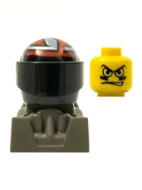 LEGO Racer, Face Paint, Black Helmet with Pattern, Dark Gray Body minifigure