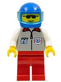 LEGO Coast Guard 1 - Red Legs, Blue Helmet, Trans-Light Blue Visor minifigure