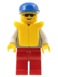 LEGO Coast Guard 1 - Red Legs, Blue Cap, Sunglasses, Life Jacket minifigure