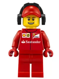 LEGO Scuderia Ferrari Team Crew Member - Male, Thin Grin with Teeth minifigure