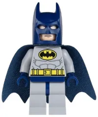 LEGO Batman - Light Bluish Gray Suit with Yellow Belt and Crest, Dark Blue Mask and Cape (Type 1 Cowl) minifigure