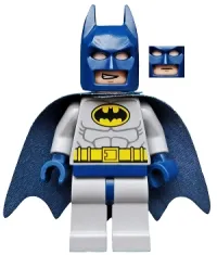 LEGO Batman - Light Bluish Gray Suit with Yellow Belt and Crest, Dark Blue Mask and Cape  (Type 2 Cowl) minifigure