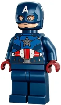 LEGO Captain America - Dark Blue Suit, Dark Red Hands, Helmet minifigure