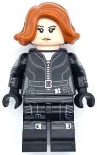 LEGO Black Widow - Black Jumpsuit, Dark Orange Short Hair, Printed Legs, Printed Arms minifigure