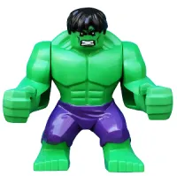 LEGO Hulk with Black Hair and Dark Purple Pants minifigure