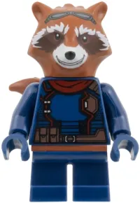 LEGO Rocket Raccoon - Dark Blue Outfit, Dark Red Scarf, Reddish Brown Head minifigure