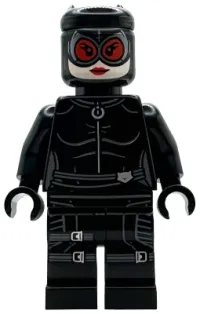 LEGO Catwoman - Black Suit and Mask, Red Lenses, Leg Straps minifigure