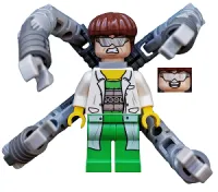 LEGO Dr. Octopus (Otto Octavius) / Doc Ock - White Lab Coat over Bright Green Pants minifigure