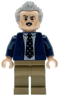 LEGO J. Jonah Jameson - Dark Blue Suit, Light Bluish Gray Hair minifigure