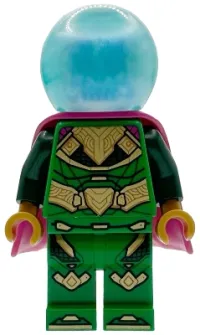 LEGO Mysterio - White Skull Head, Satin Trans-Light Blue Helmet, Rubber Cape minifigure