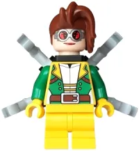 LEGO Doc Ock - Female, Medium Legs, Green Open Jacket, Round Goggles, Light Bluish Gray Arms minifigure