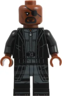 LEGO Nick Fury - Leather Trench Coat, Black Legs minifigure